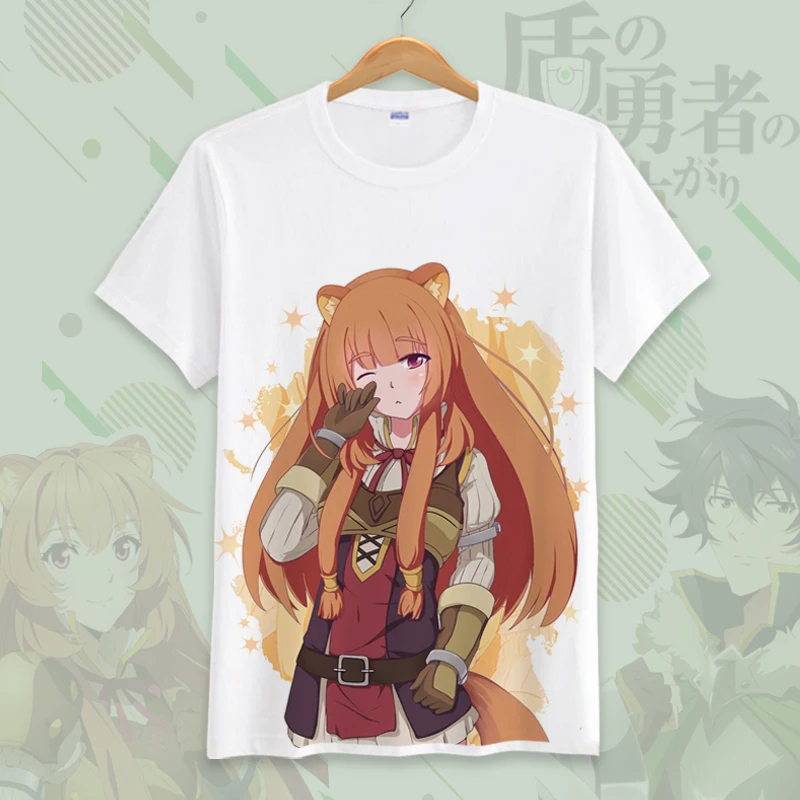 Летняя футболка с изображением героев из игры The Rising of the Shield Hero японским аниме