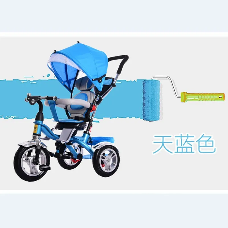 

Umbrella Baby Stroller Bicycle Baby Carriage with 3 Wheels Child Tricycle Bicycle Bike with Shopping Cart Adjustable Lying Chair