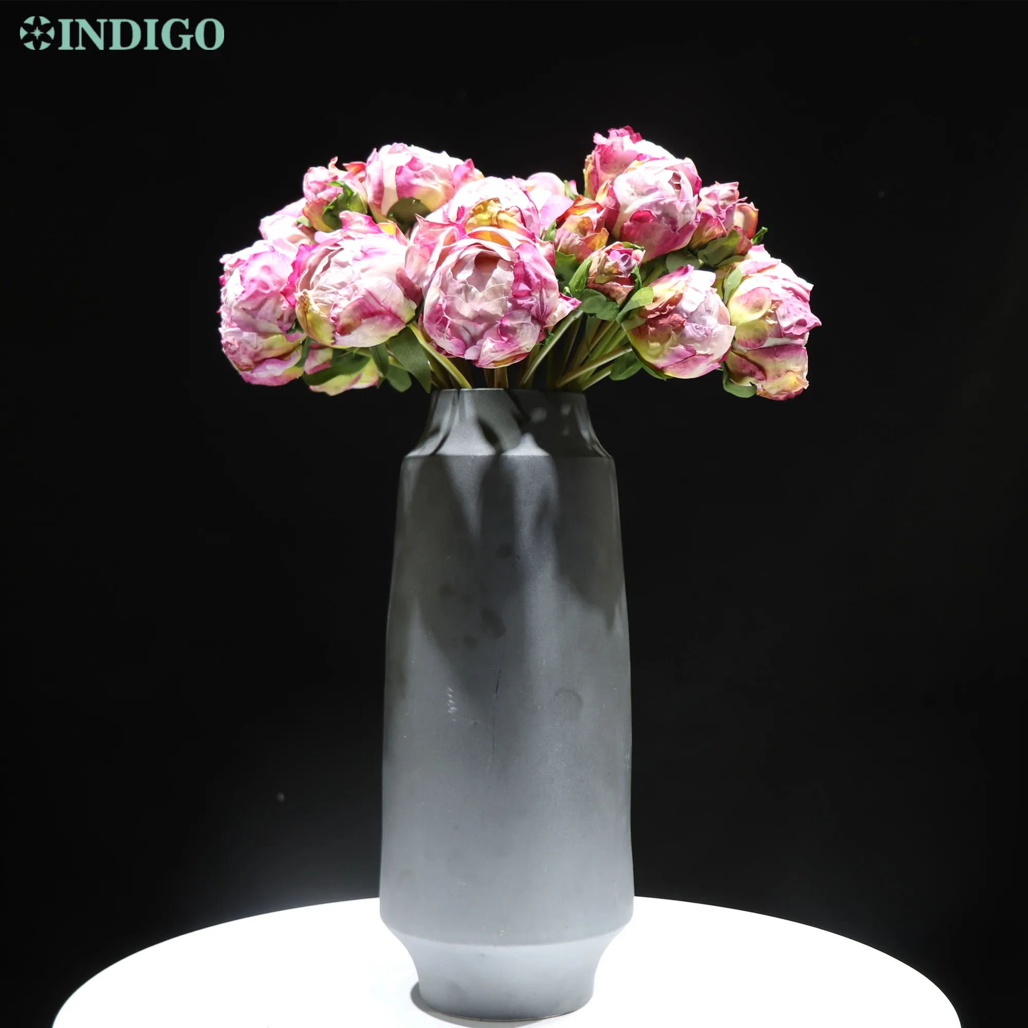 

9 Stems/lot Peony Bouquet Rose Home Decoration Latex Real Touch Wedding Artificial Pink Flower Event Party Display - INDIGO