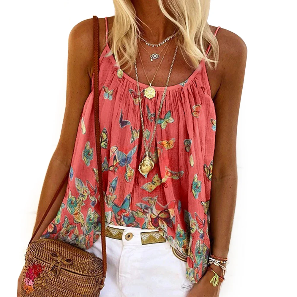 

Littlerossa 2020, сексуальный женский свободный топ с V-образным вырезом и принтом, летняя женская блуза с открытыми плечами