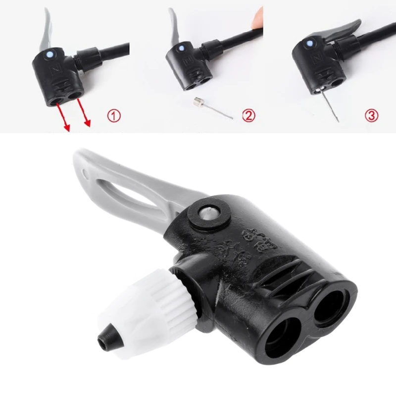 

Bike Bicycle Pump Nozzle Valve Connector Adapter Dual Head Pumping Parts Tools