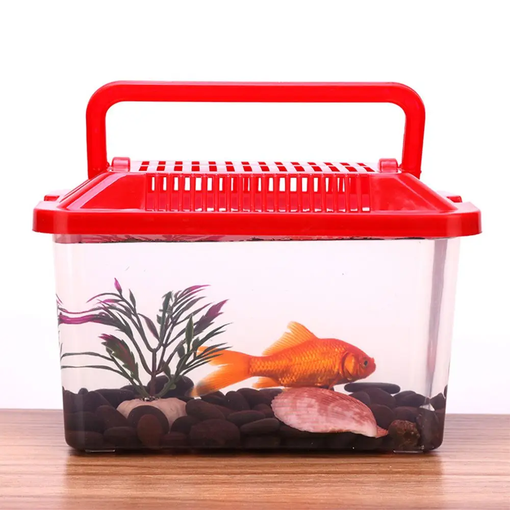 

Plastic Feeding Cage Bowls Transparen Hamster Box Goldfish Tank Pet Products Turtle Tank