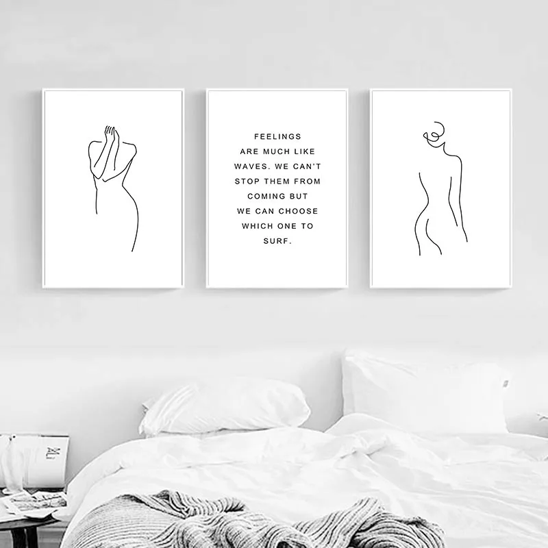 

Line Drawing Woman Face Wall Art Abstract Poster Print Minimalist Canvas Painting Decorative Picture Modern Living Room Decor+02