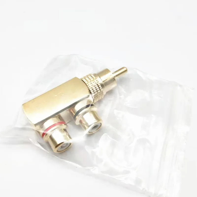 Лотос с позолоченным покрытием из чистой меди 2 шт. RCA One Point Two Audio Video Tee Male Female AV