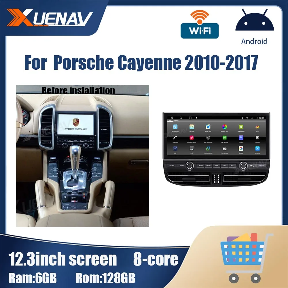 Автомагнитола для Porsche Cayenne 128 2010 2011 2012 2013 2014 2015 2016 2017 с поддержкой - Цена: 76655.02