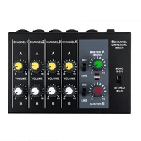 mixing console ultra compact 8 channels audio sound mixer console mono stereo with power adapter cable