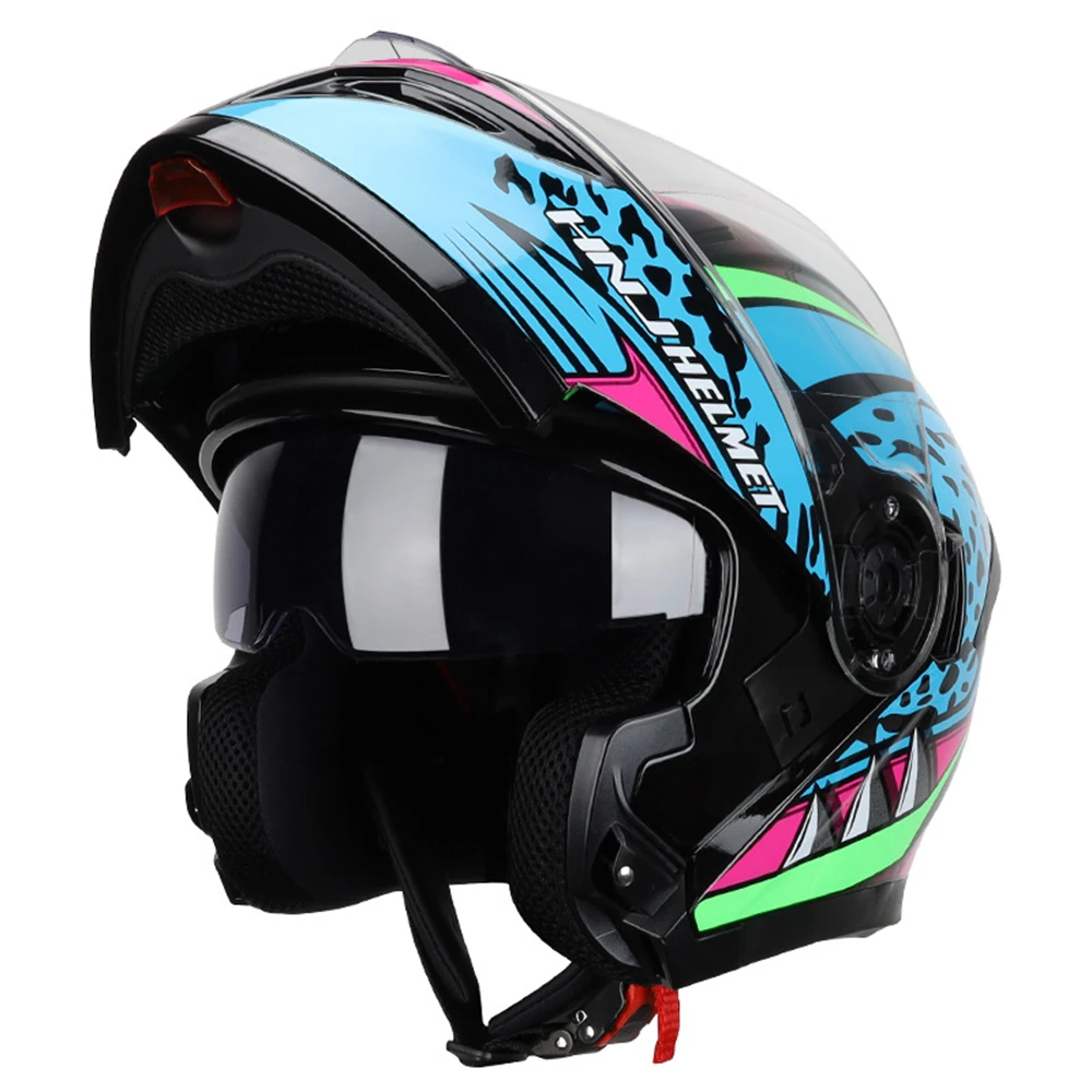 Motorcycle Helmet Flip Up Double Lens Moto Helmets Motorbike Motocross Modular Full Face Helmets Breathable Summer For Man Women