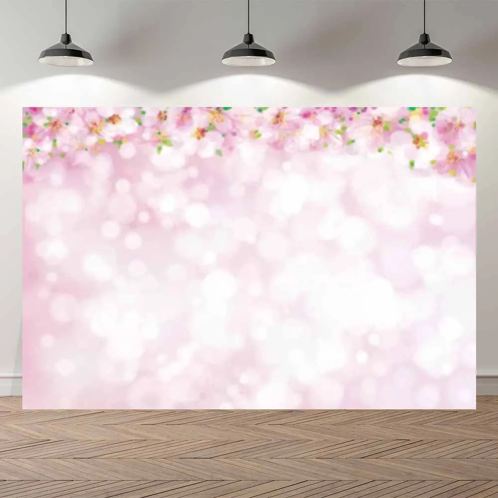 Фон из тонкой виниловой Сезон весна Цветочный узор Розовые художественные