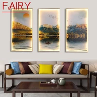 fairy wall sconces lights contemporary three pieces suit lamps landscape painting led creative for home