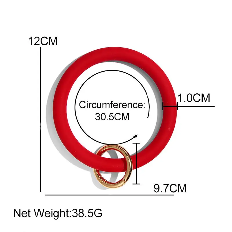 JJFOUCS 16 цветов силиконовый брелок Круглый браслет застежка ремешок для запястья