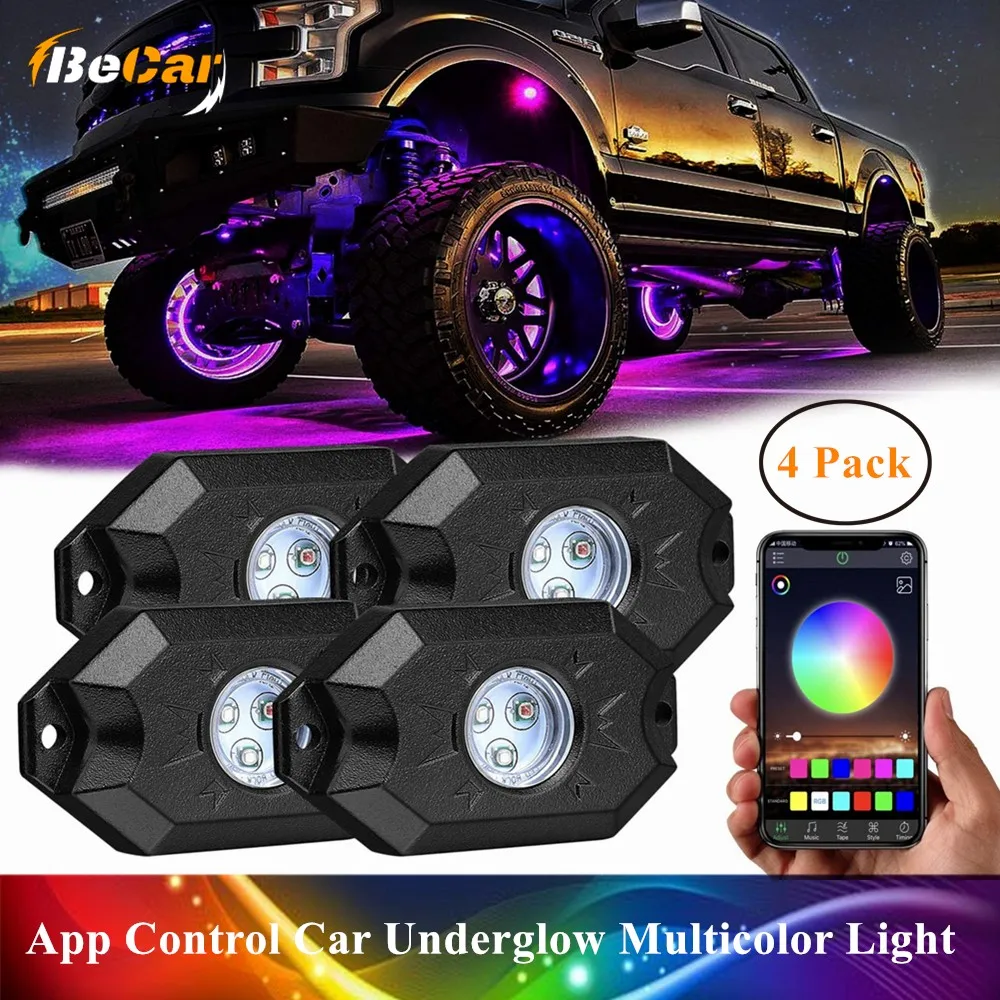 Автомобильные светодиодные лампы Rock разноцветные с управлением через