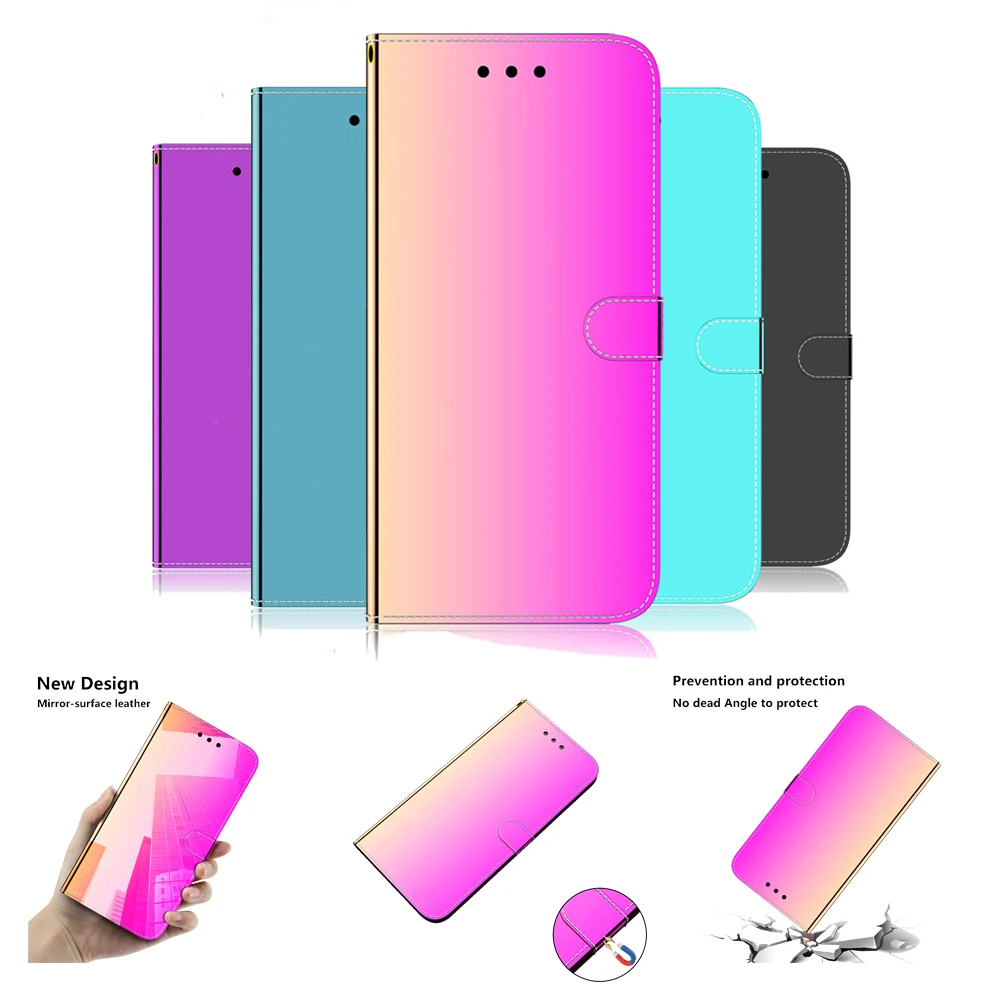 Кожаный чехол-книжка для Samsung Galaxy S20 Ultra S10 Lite S10E S9 S8 Plus зеркальный Чехол-бумажник Note