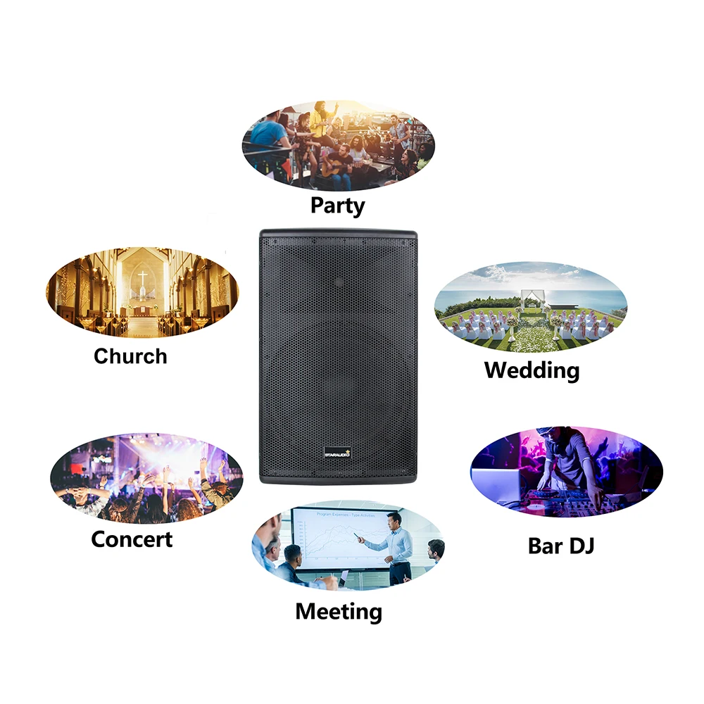 STARAUDIO 2 шт. 15 дюймов 4000 Вт PA DJ питание активных Динамик s Системы W/Bluetooth сценический