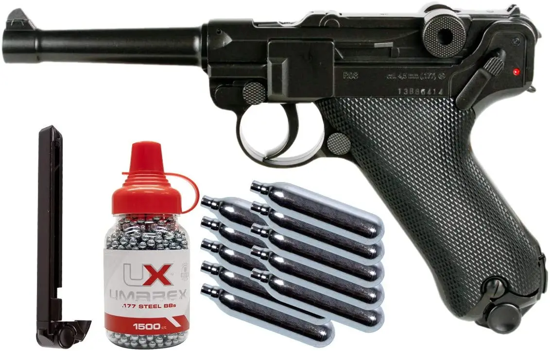 

Umarex Legends Luger P.08 .177 Air Pistol (Pistol + CO2, Magazine and BB's) Metal wall sign