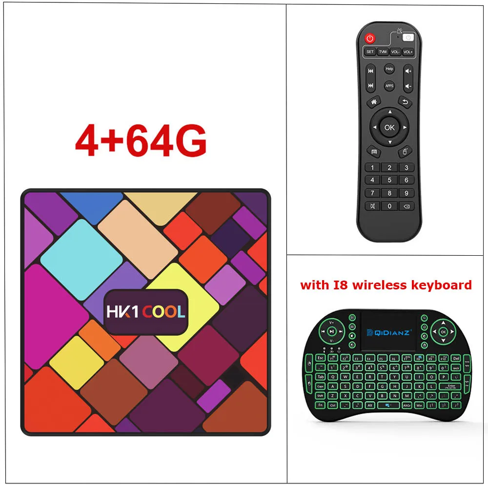 4G64G add I8 Android 9,0 HK1COOL tv BOX 2,4G/5G двойной WiFi BT4.0 Rockchip RK3318 HK1 классный H.265 Youtube 4K 1080P медиаплеер pk HK1 MAX - Цвет: 4G64G add I8