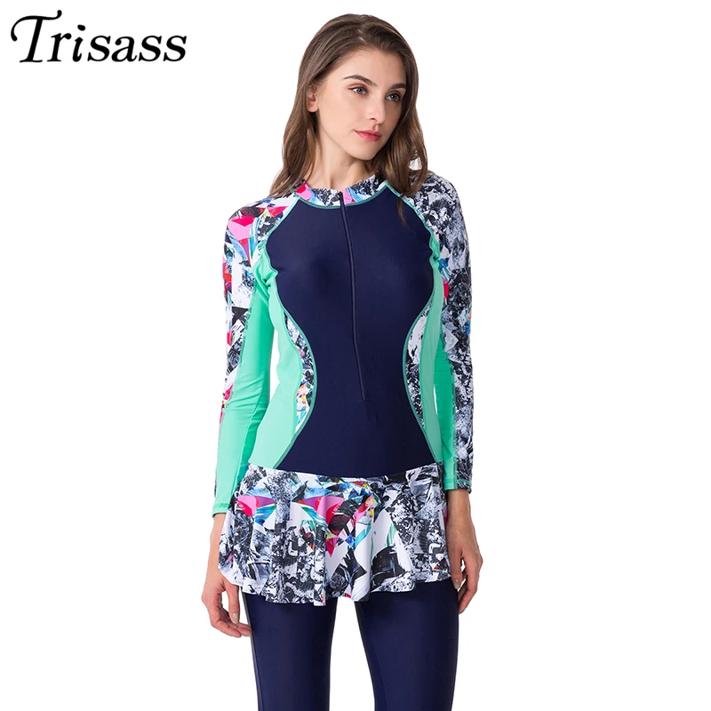 Trisass 2021 новые женские одна штука Юбка Костюм для плавания спортивные купальный