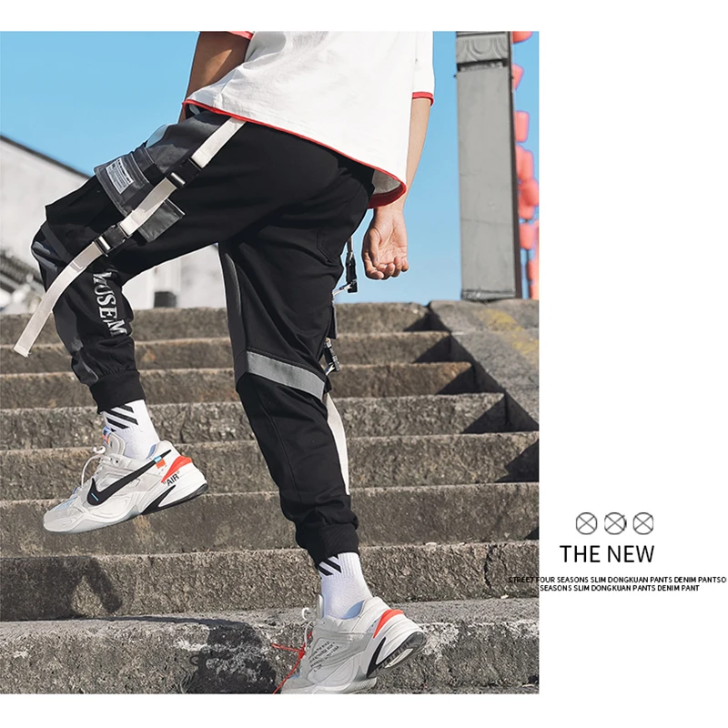 

Male Fashion Track Pants Joggers Trousers Men's Multi Pockets Cargo Harem Pants Men's Hip Hop Casual Harajuku Streetwear Pants