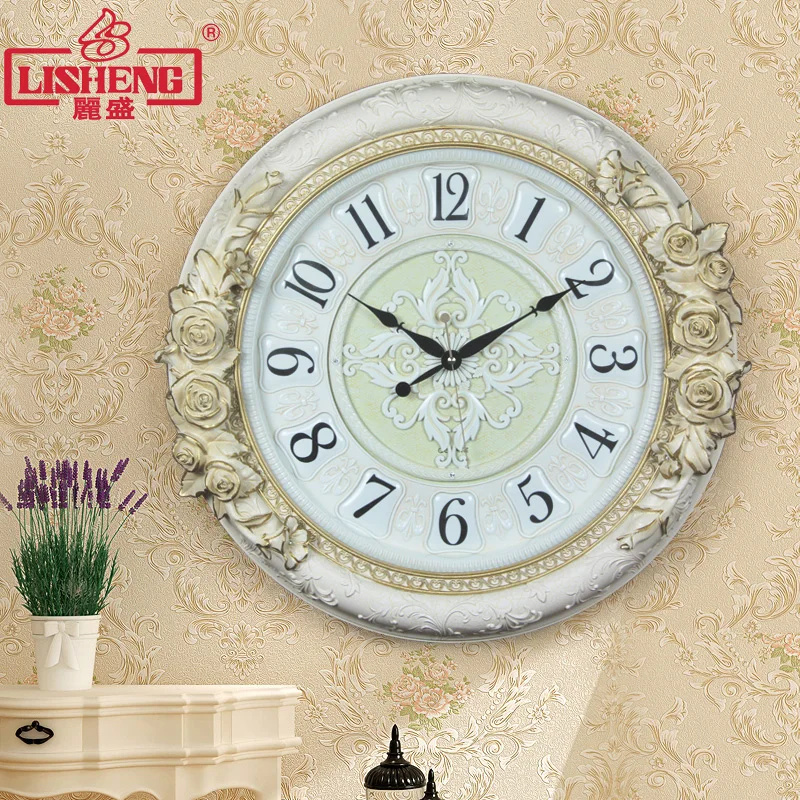 Настенные часы в европейском ретро стиле бесшумные большие цифровые настенные