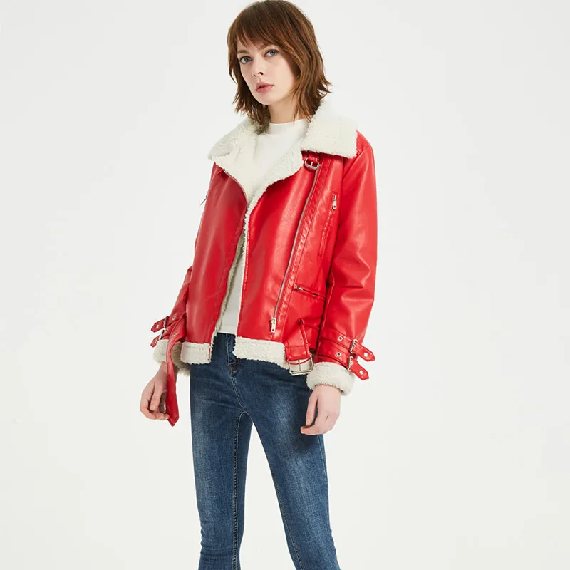 2019 зимняя женская кожаная куртка из овечьего меха chaqueta de cuero mujer уплотненная