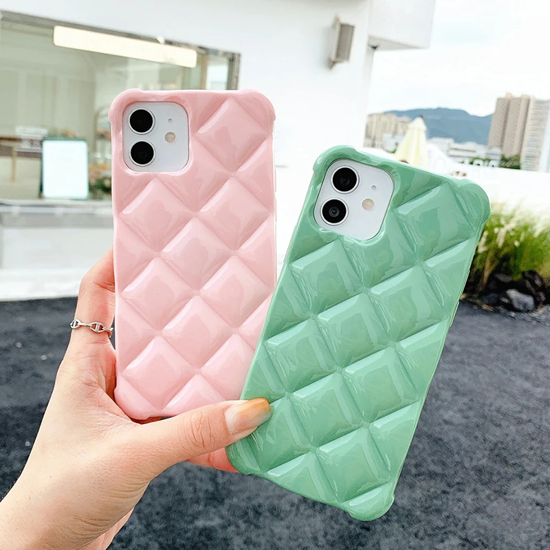 Роскошный брендовый чехол для телефона с алмазной решеткой iPhone 13 12 11 Pro Max XS XR X 7 8