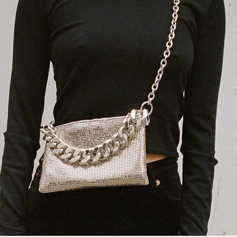 Женская маленькая сумочка модная дизайнерская сумка через плечо с блестками 2019