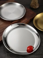 1pcs high good quality stainless steel plate single layer hairline mirror finish thickened barbecue bone tableware dish
