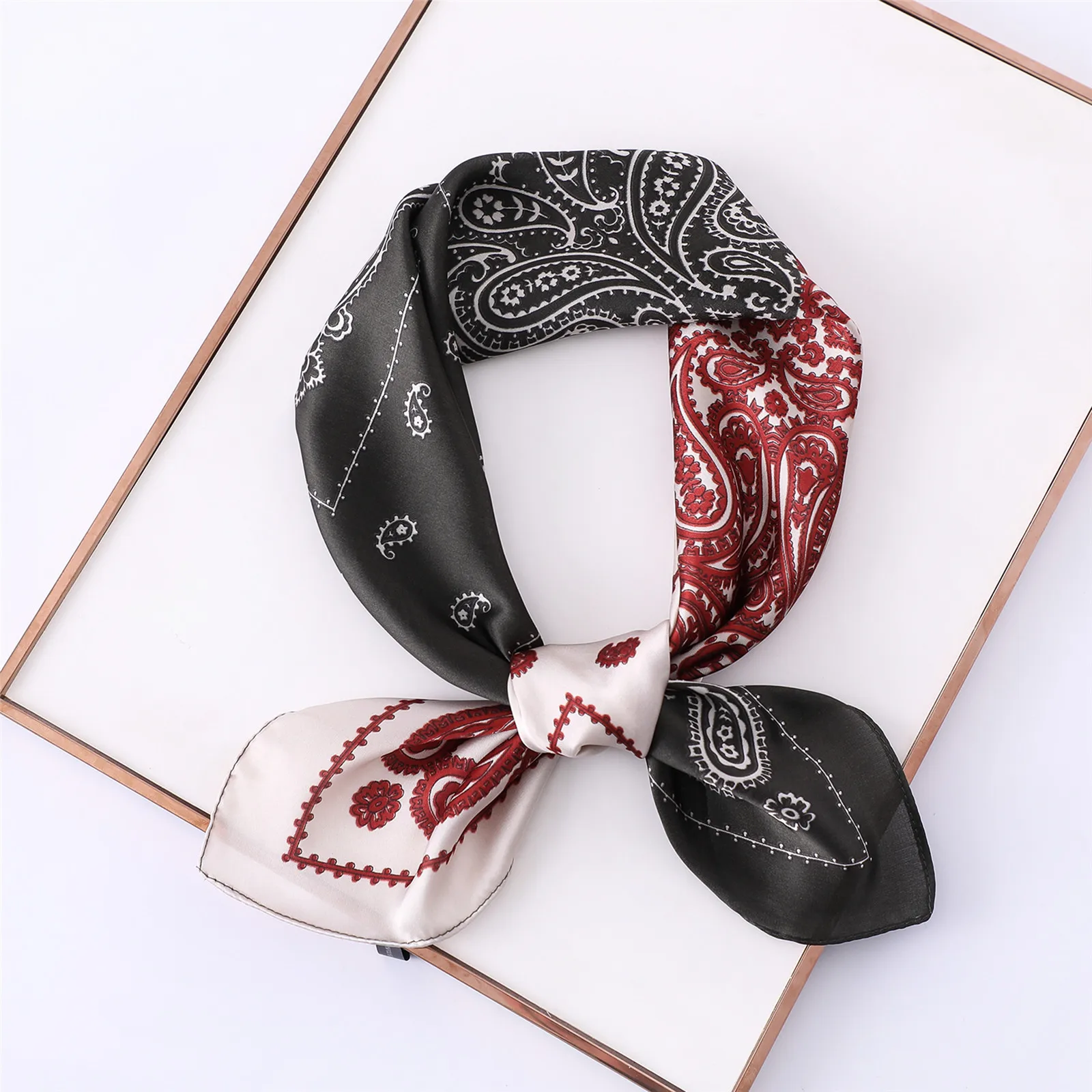 

Korean Version of The Spring, Summer and Autumn Small Square Scarf Student Stewardess Professional Wear Women's Scarf Scarf