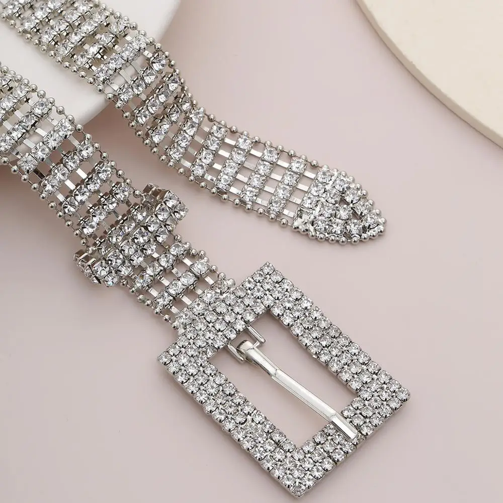 Cross-border street dance sexy wild claw chain drill body female personality fashion micro-set rhinestone geometric belt | Украшения и
