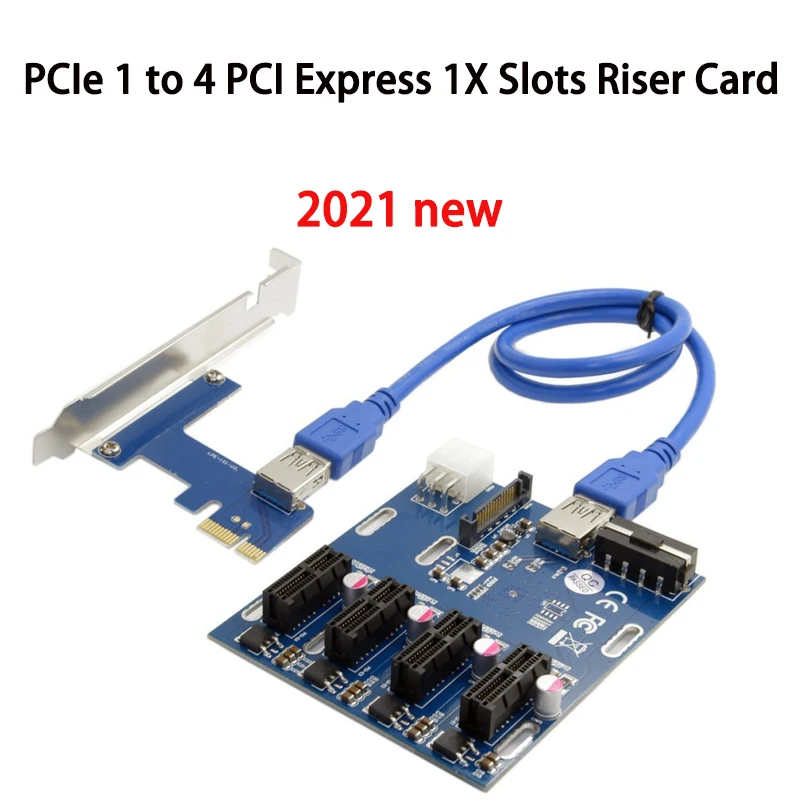 

Комплект расширения PCI-E X1-4PCI-E X16, с 1 до 4 портами, усилитель PCI Express, концентратор, 6 контактов, Sata, USB-карта Riser для майнинга BTC