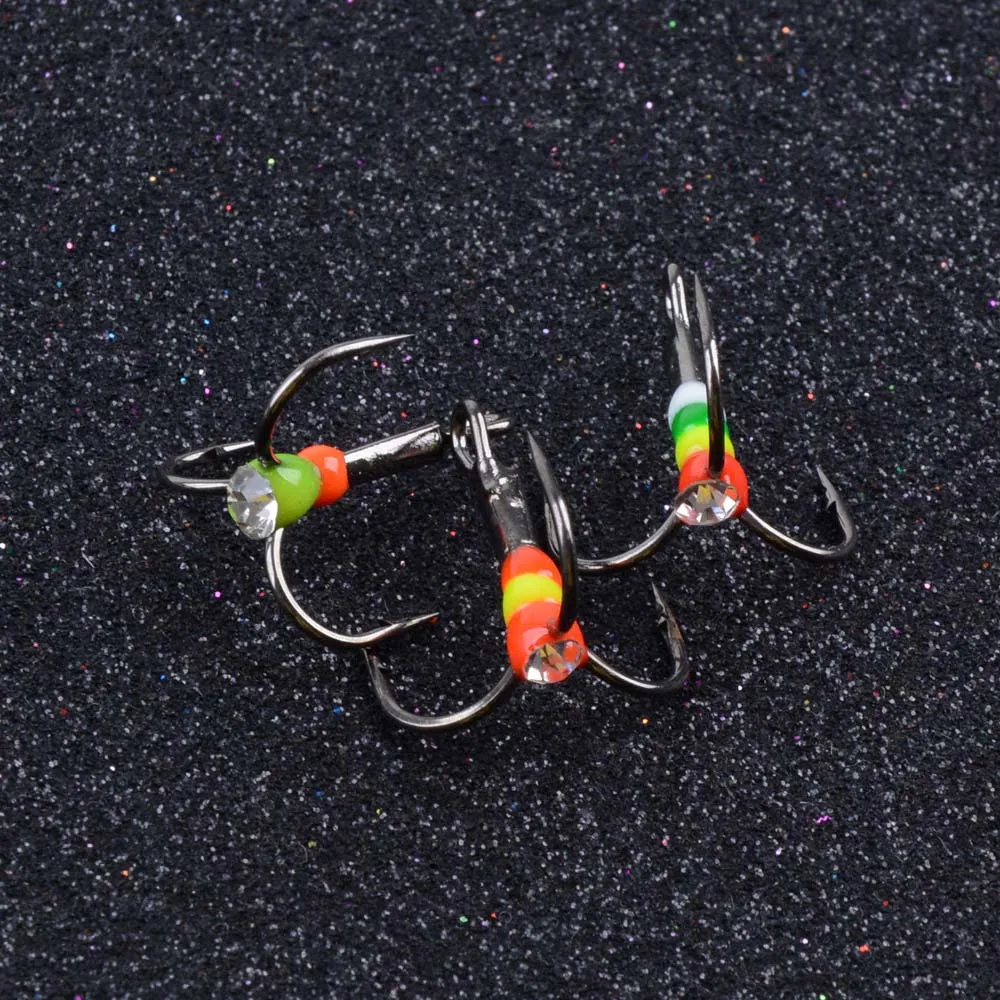 Ilure 5 шт./лот тройные Крючки из высокоуглеродистой стали для зимней рыбалки с