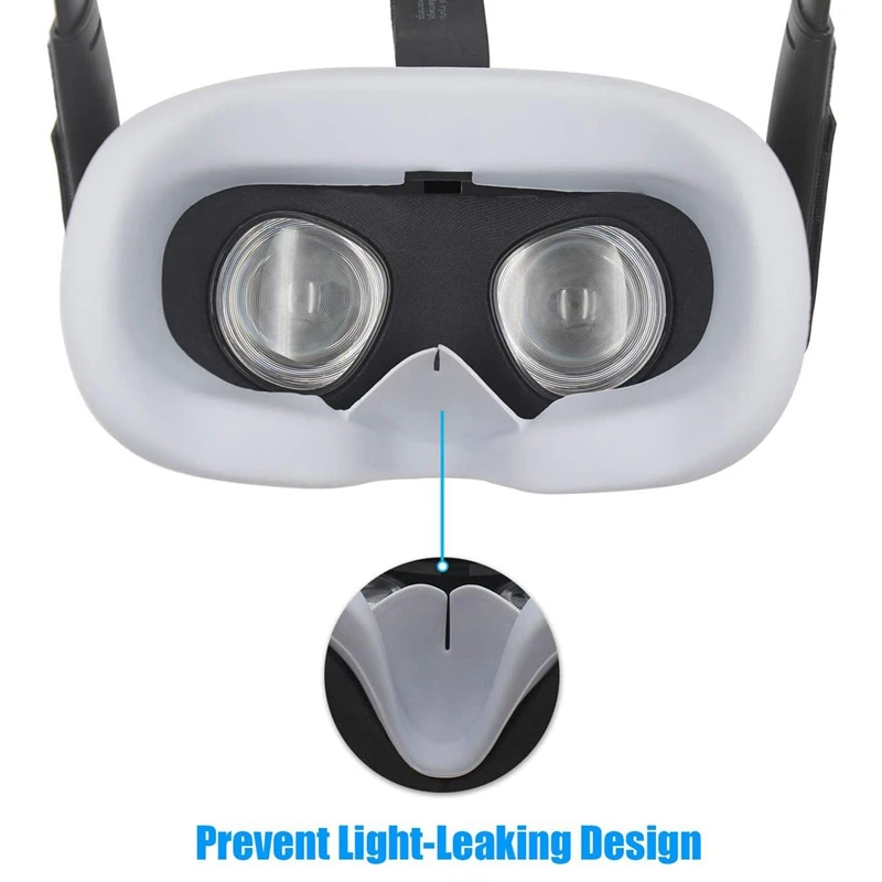 

Sweatproof VR Silicone Protective Facial Pad & VR Lens Cover Waterproof Anti-Dirty Pads for Oculus Quest 1 Headset