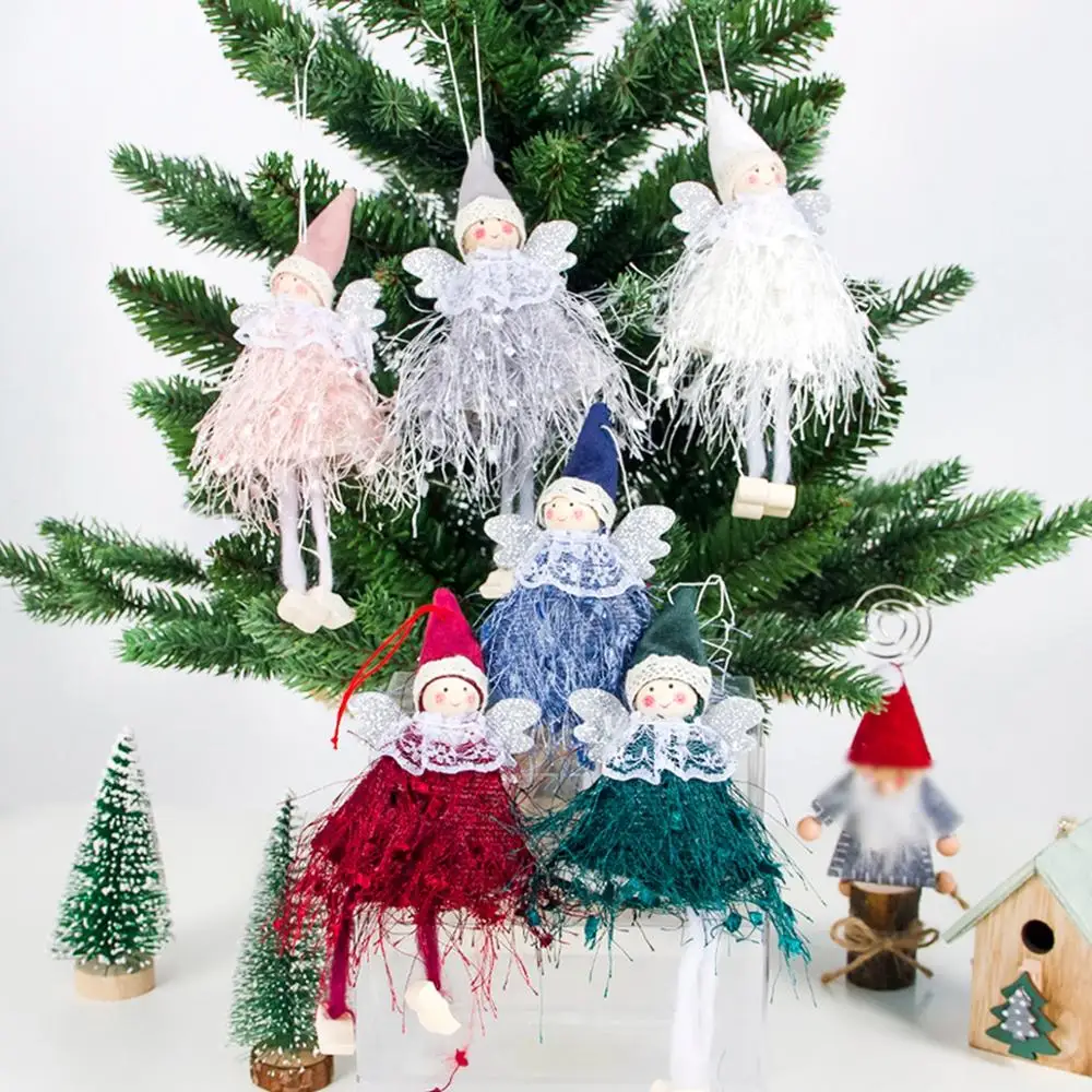 QIFU Christmas Angel Pendant Christmas Decor for Home Christmas Tree Ornaments Xmas Doll Gifts Cristmas Elf New Year