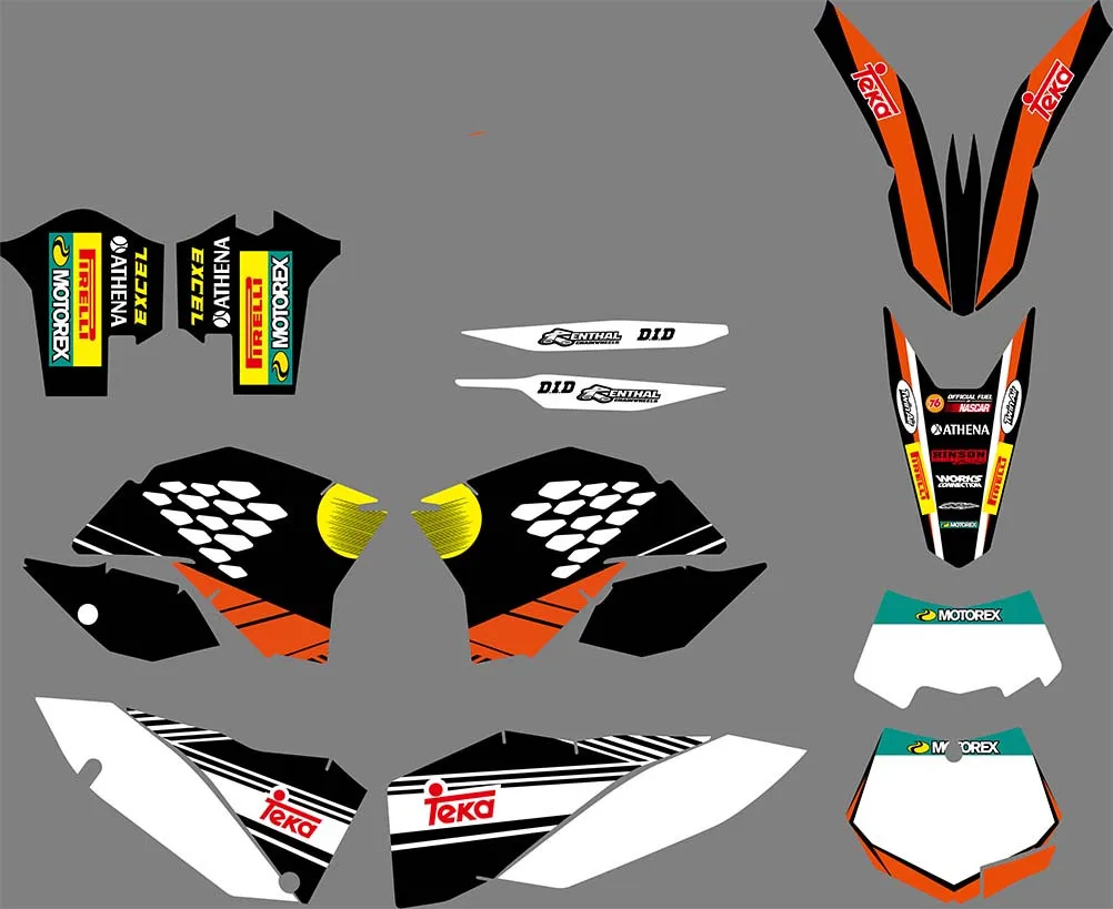 Бесплатные Индивидуальные графические Наклейки для KTM SX SXF 2007 2008 2009 2010 125 200 250-300 EXC