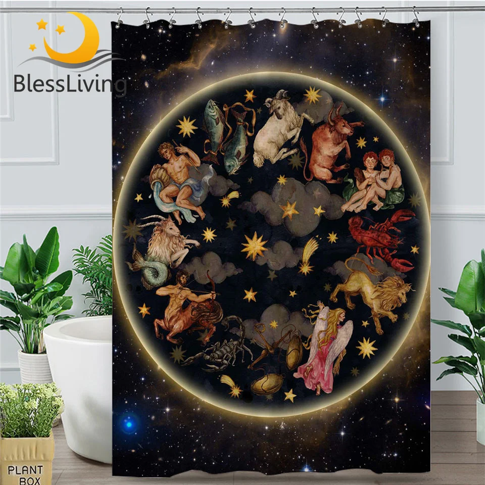 Blesslave Galaxy занавес для ванной животные Восточное небесное искусство полиэстер водонепроницаемый ванная комната занавеска с крючками 180x200 см
