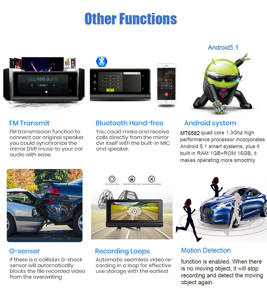 Anfilite 7 дюймов 4G ADAS Автомобильные видеорегистраторы камера Dash Cam Full HD 1080P рекордер видео регистратор ночное видение автомобиля gps видеорегистратор