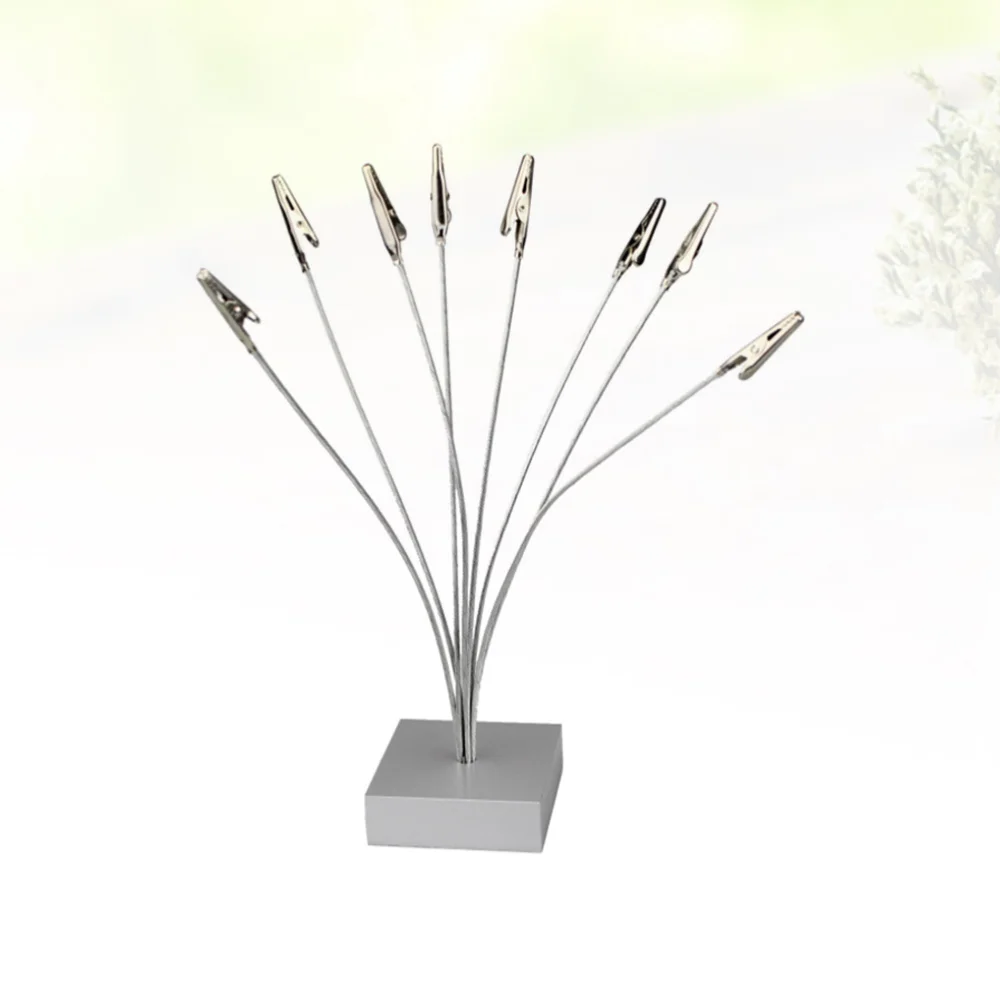 

Desktop Photo Holder Picture Stand Tree with Metal Clips Creative Photo Display Stand (8 Clips)