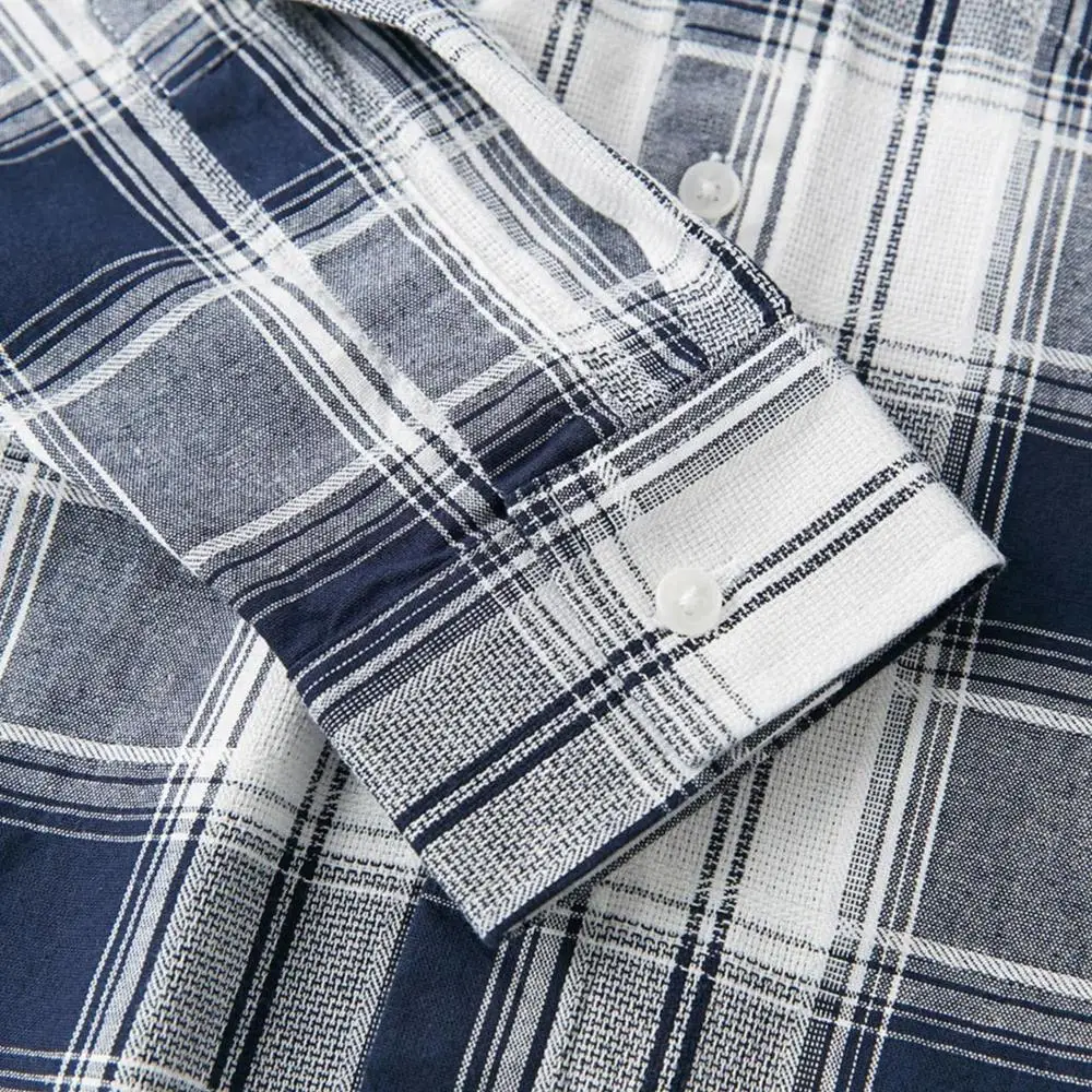 Metersbonwe 2020 Spring New Men Simple Long Sleeve Cotton Shirt Loose Plaid student Leisure Fashion Wild shirt men | Мужская одежда