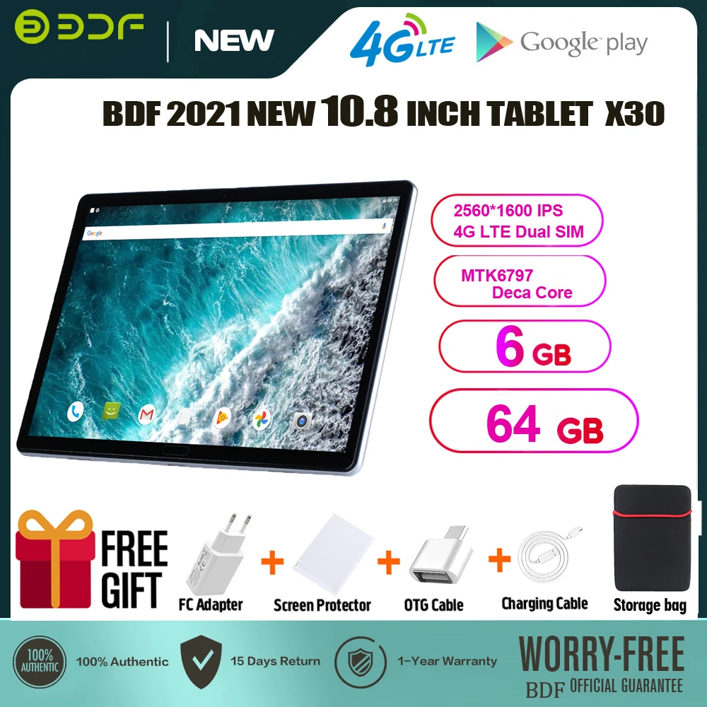 

Планшет BDF Pro, 10,8 дюйма, Android, 6 + 64 ГБ, 2560*1600 IPS