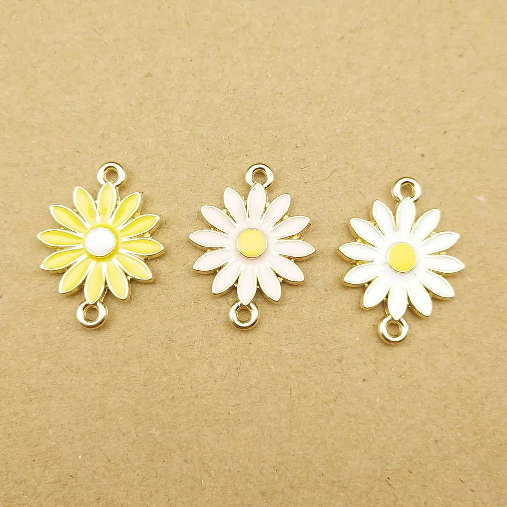 

10 шт., 16x22 мм, эмалированный цветок для изготовления ювелирных изделий