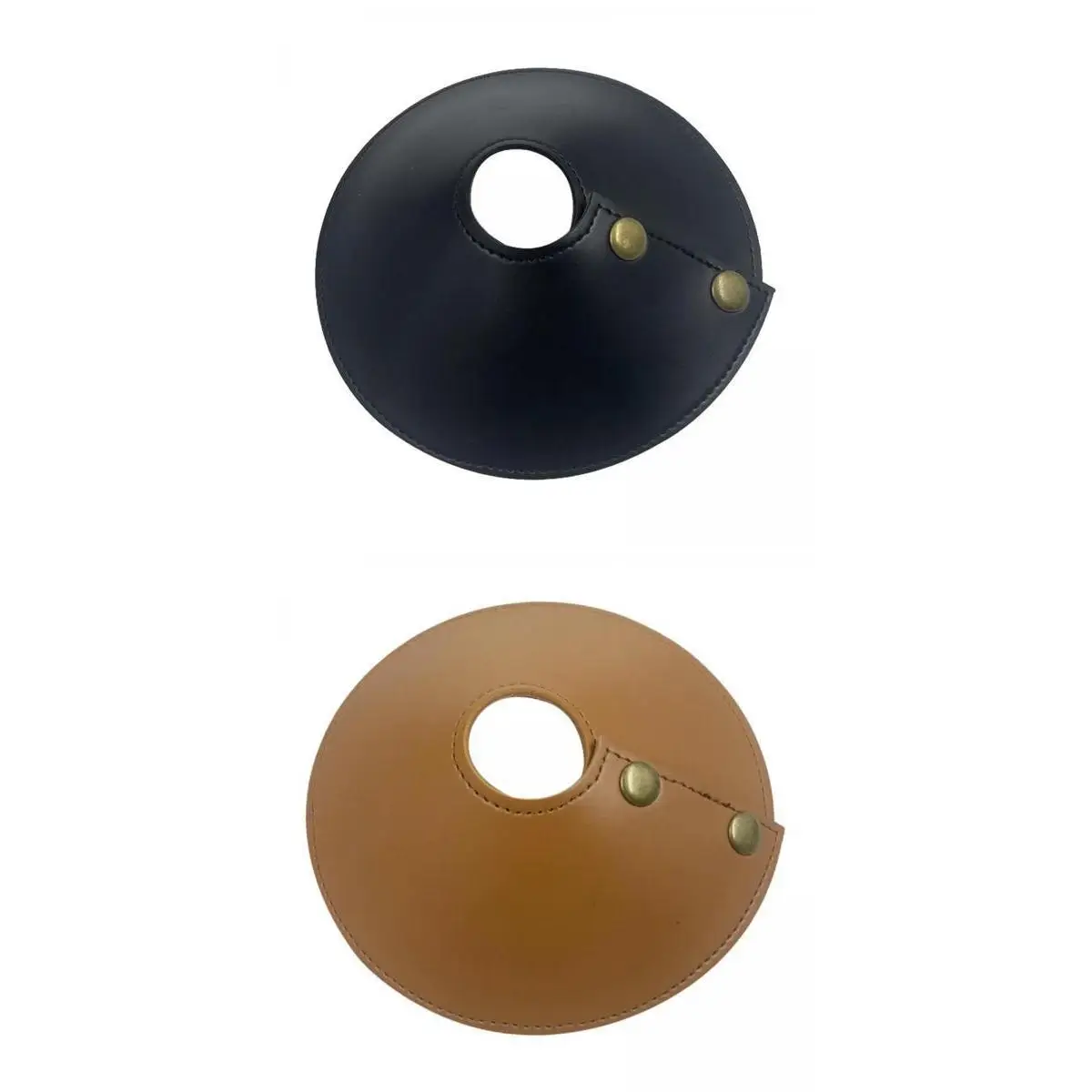 

2x Leather Lamp Shade Fanshaped Light Cover Removable Dust-proof