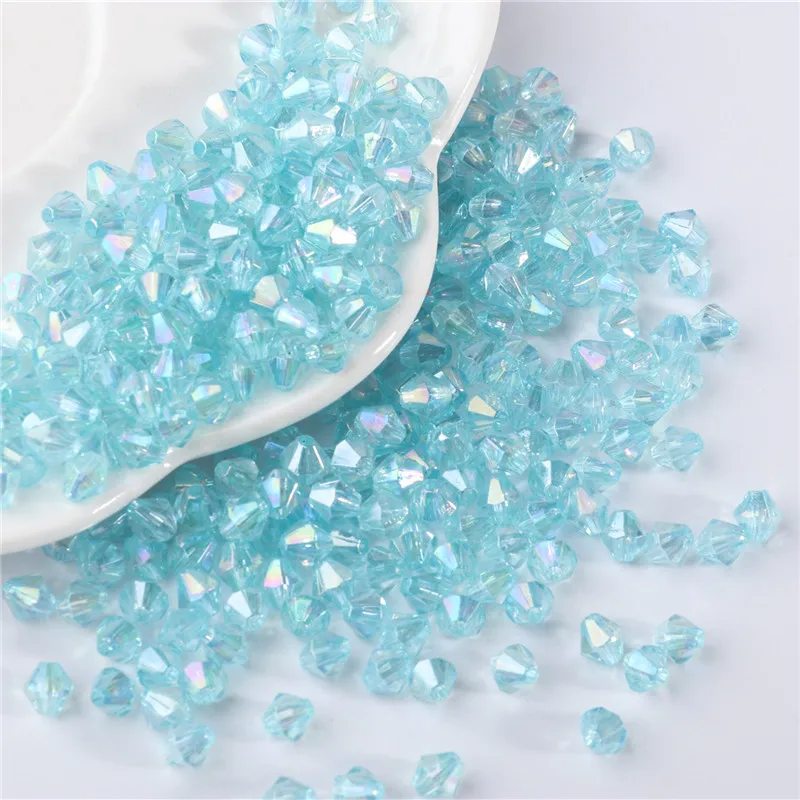 100Pcs 6mm Crystal Rhomb Beads Acrylic Bicone Loose Spacer Bead Shiny Pearls For Bracelet DIY Jewelry Making Wholesale | Дом и сад
