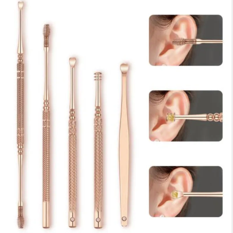 

7 шт./набор, ложка для ушей унисекс, на пружине