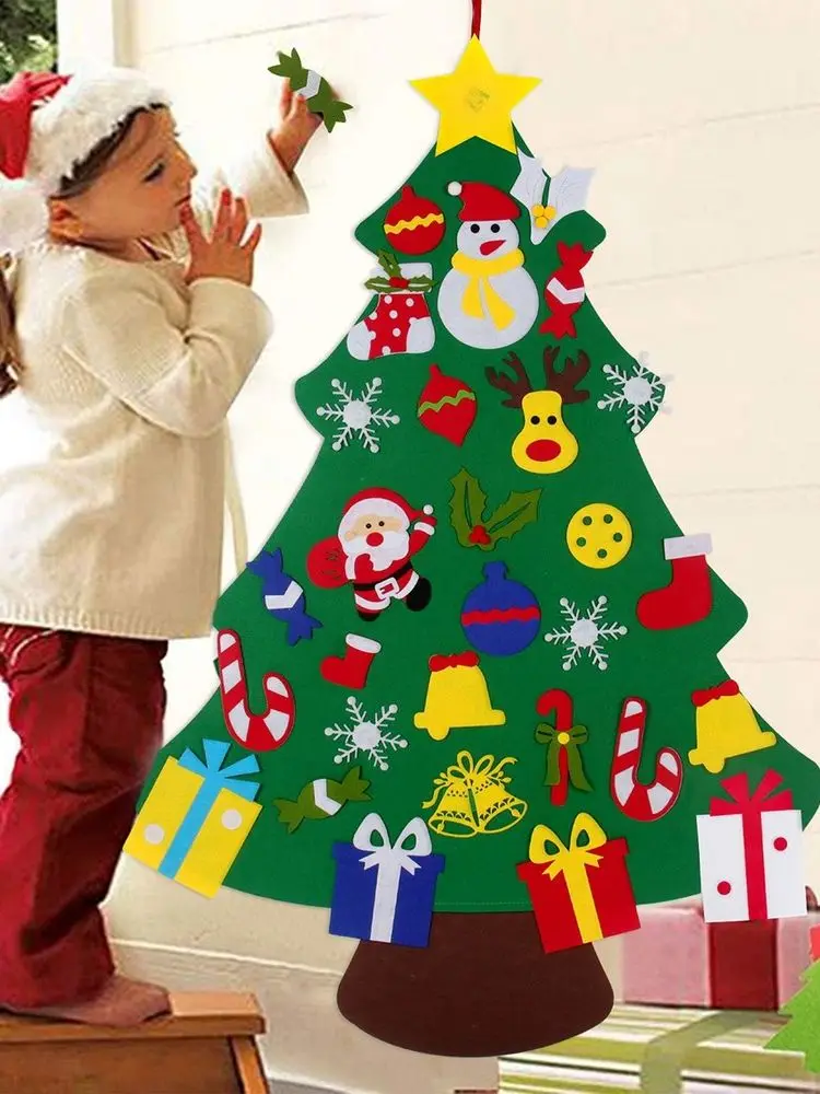 

Фетровая Рождественская елка для дома WB 2021, Рождественское украшение, рождественские подарки, новогодняя елка с Санта Клаусом