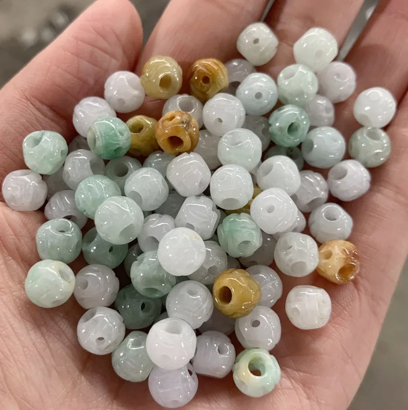 10 шт. натуральный Изумрудный нефрит мм | Украшения и аксессуары