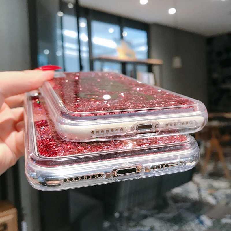 Самый продаваемый текстовый зыбучий песок прозрачный ТПУ защитный чехол для