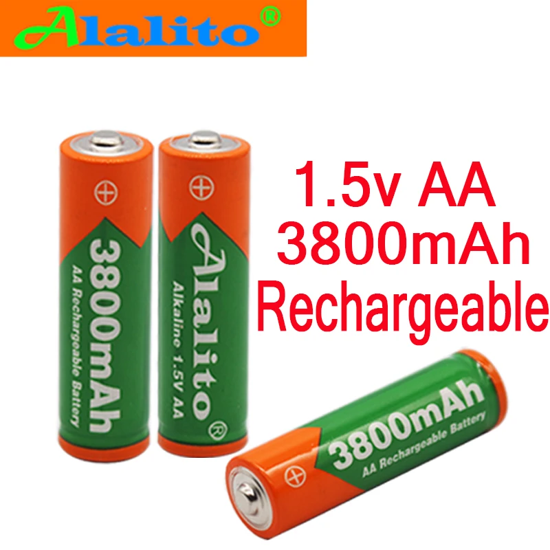 Новая батарея AA 3800 1,5 v перезаряжаемая батарея AA 3000mAh Щелочная v аккумуляторная батарея для часов игрушки батареи камеры