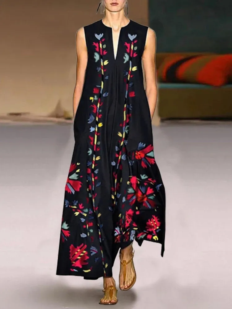 Женское винтажное платье с запахом повседневное Макси-платье большого размера