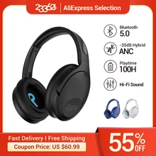 233621 Hush Bluetooth Wireless Headphones Active Noise Cancelling Headsets with Apt-X ，100 Hours P
