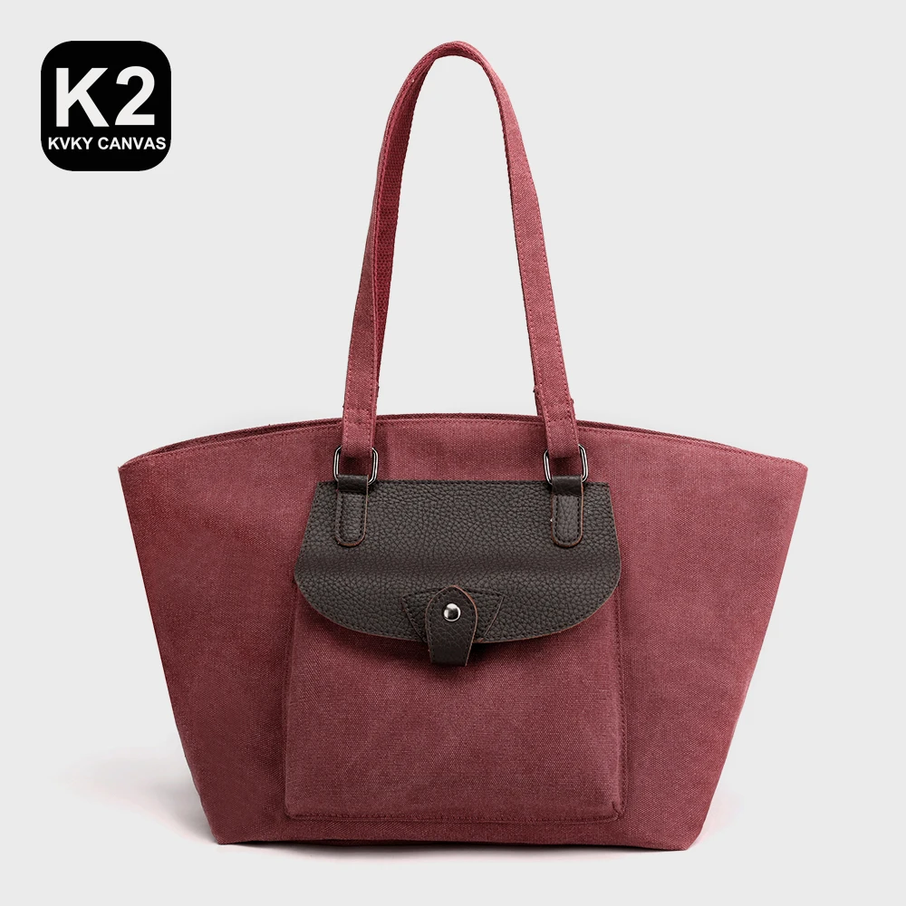 

2021 KVKY Brand Hot Casual Tote Women's Handbag Shoulder Crossbody Bags Canvas High Capacity Bag for Women Female bolsa feminina