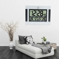 large watch table voice control digital digit lcd display clock calendar day month year battery powered electronic alarm clock